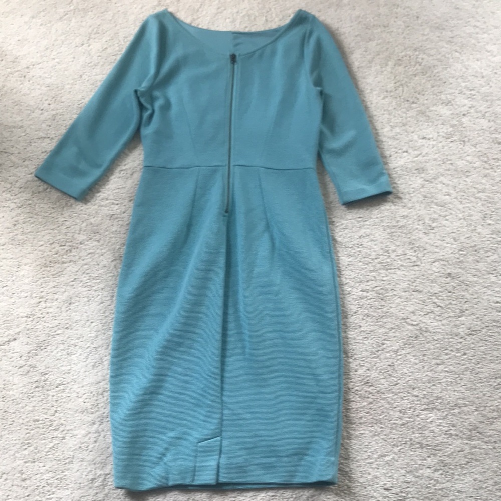 Boden Aurelia Ottoman Ribbed Textured Sheath Dress US 8L Blue - Picture 9 of 13